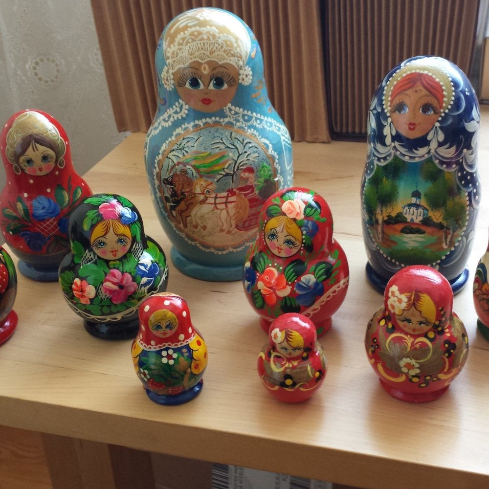 Nesting Wooden Doll's with hand painting